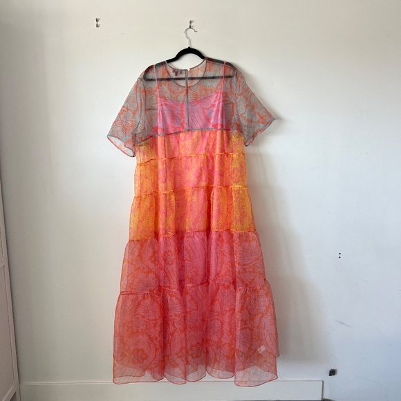 STAUD The Hyacinth Dress | Floral Wave Multi ES size 3X - Picture 10 of 13